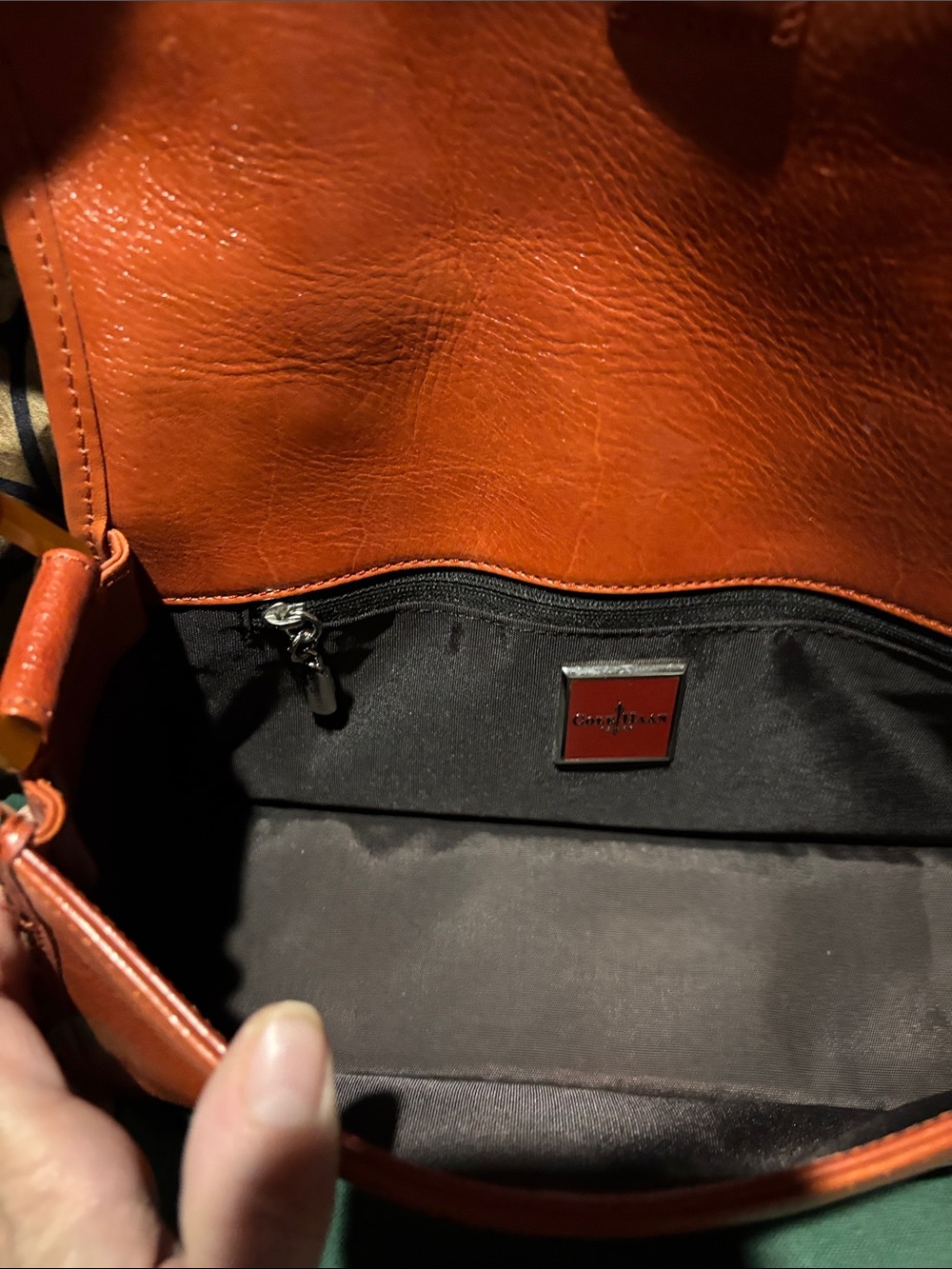 Cole Haan Burnt Orange Leather Shoulder Bag - Picture 4 of 5